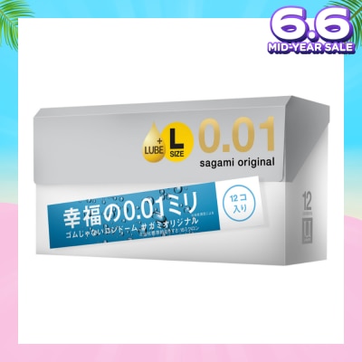 SAGAMI Original 0.01mm L-Size Extra Lubricated Condom 12s