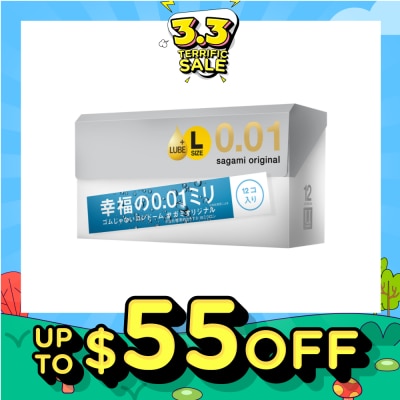 SAGAMI Original 0.01mm L-Size Extra Lubricated Condom 12s