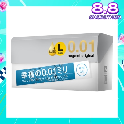 SAGAMI Original 0.01mm L-Size Extra Lubricated Condom 12s