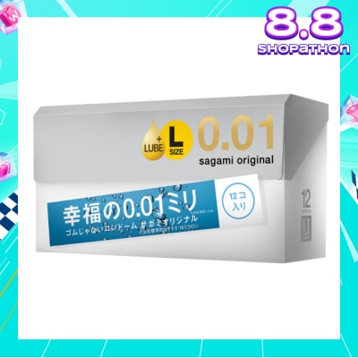 SAGAMI Original 0.01mm L-Size Extra Lubricated Condom 12s