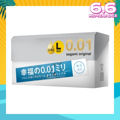 SAGAMI Original 0.01mm L-Size Extra Lubricated Condom 12s