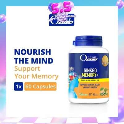 OCEAN HEALTH - Ginkgo Memory+ Vegetarian Capsule 60s