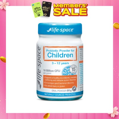 LIFE SPACE Probiotic Powder For Children 3-12 Years 10 Billion CFU Oral Powder 60g