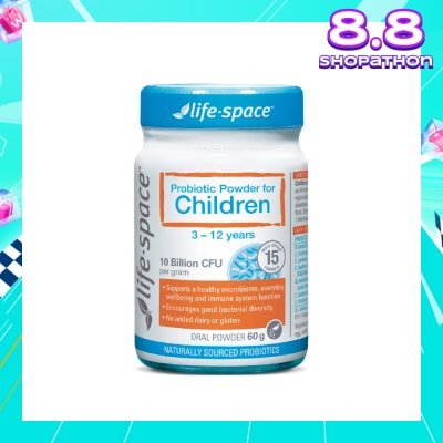 LIFE SPACE Probiotic Powder For Children 3-12 Years 10 Billion CFU Oral Powder 60g