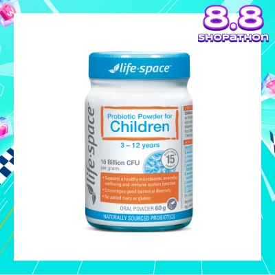 LIFE SPACE Probiotic Powder For Children 3-12 Years 10 Billion CFU Oral Powder 60g