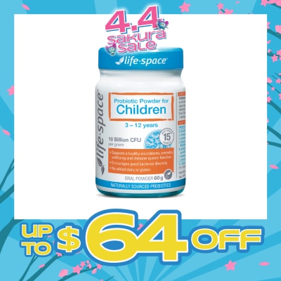 LIFE SPACE - Probiotic Powder For Children 3-12 Years 10 Billion CFU Oral Powder 60g