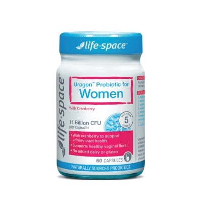 LIFE SPACE Urogen Probiotic For Women With Cranberry 11 Billion CFU Capsule 60s