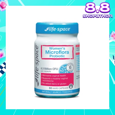 LIFE SPACE Women's Microflora Probiotic 6.3 Billion CFU Hard Capsule 60s