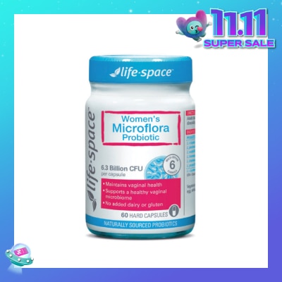 LIFE SPACE Women's Microflora Probiotic 6.3 Billion CFU Hard Capsule 60s