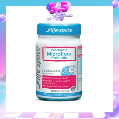 LIFE SPACE - Women's Microflora Probiotic 6.3 Billion CFU Hard Capsule 60s