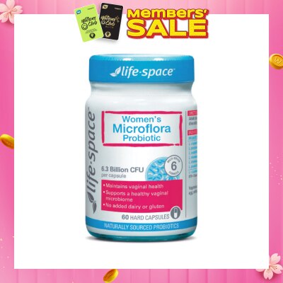 LIFE SPACE Women's Microflora Probiotic 6.3 Billion CFU Hard Capsule 60s
