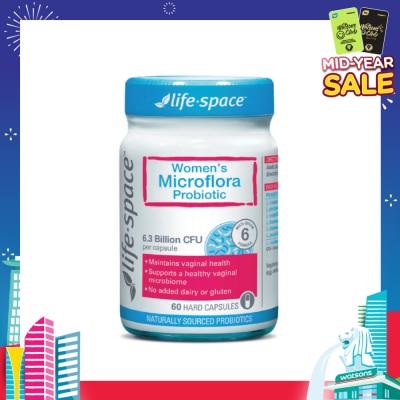 LIFE SPACE Women's Microflora Probiotic 6.3 Billion CFU Hard Capsule 60s