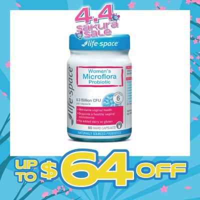 LIFE SPACE - Women's Microflora Probiotic 6.3 Billion CFU Hard Capsule 60s