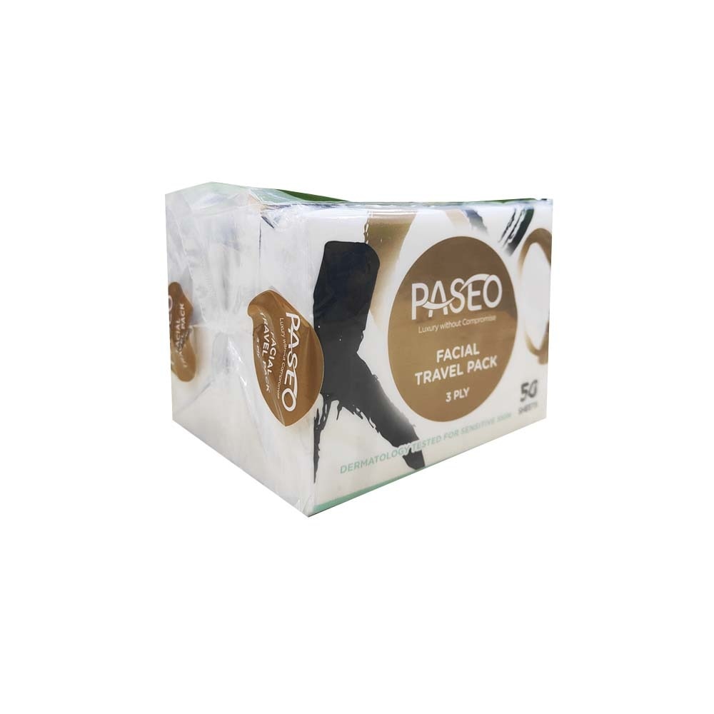 Facial Travel Pack Tissue 3 Ply Sheet 50s x 4s