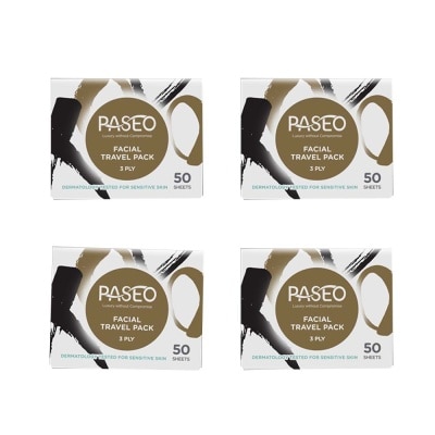 PASEO - Facial Travel Pack Tissue 3 Ply Sheet 50s x 4s