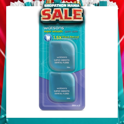 WATSONS - Satin Super Smooth Mint Dental Floss 2 x 50m