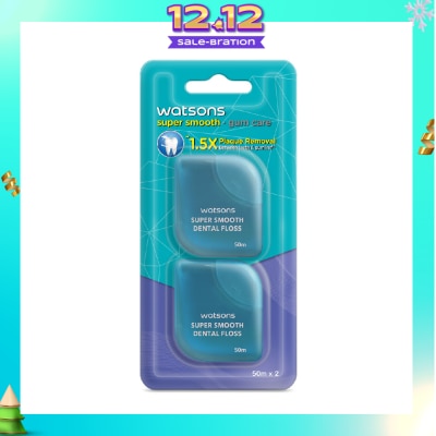 WATSONS Satin Super Smooth Mint Dental Floss 2 x 50m