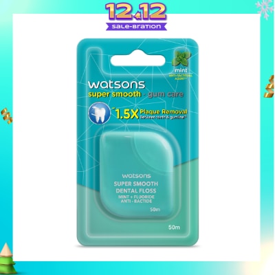 WATSONS Satin Super Smooth Mint Antibacterial Dental Floss 50m