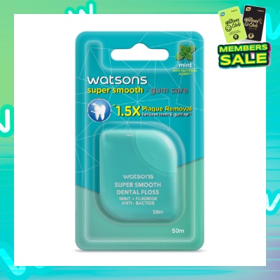 WATSONS Satin Super Smooth Mint Antibacterial Dental Floss 50m
