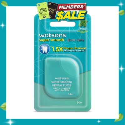 WATSONS Satin Super Smooth Mint Antibacterial Dental Floss 50m image