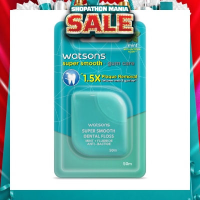 WATSONS - Satin Super Smooth Mint Antibacterial Dental Floss 50m
