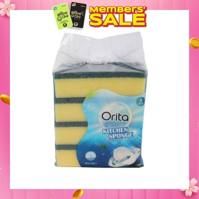 ORITA Kitchen Sponge (Scrubs even the toughest Stains and Grime) 4s