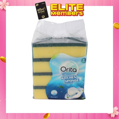 ORITA Kitchen Sponge (Scrubs even the toughest Stains and Grime) 4s