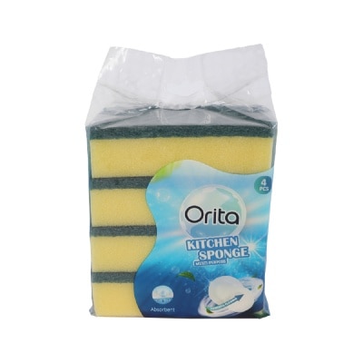 ORITA Kitchen Sponge (Scrubs even the toughest Stains and Grime) 4s