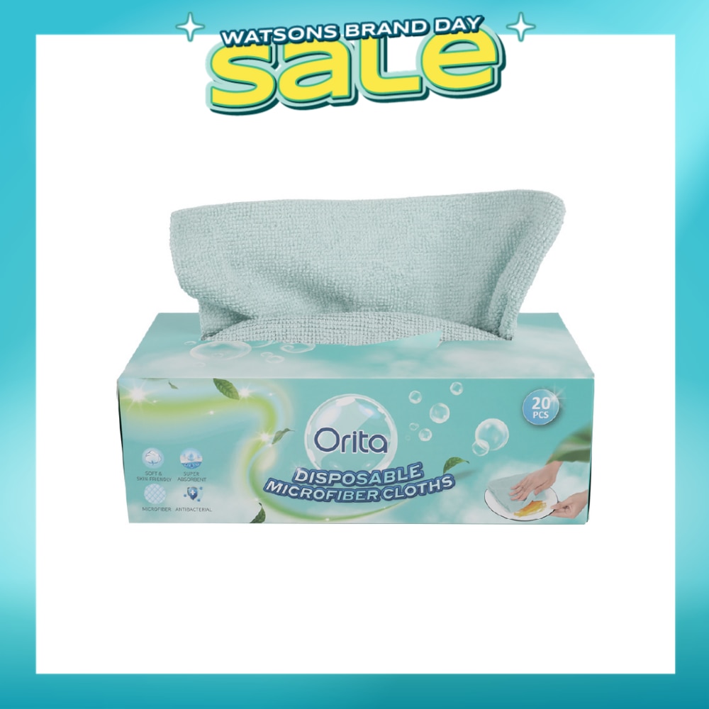ORITA Disposable Microfiber Cloths (Antibacterial, Super Absorbent