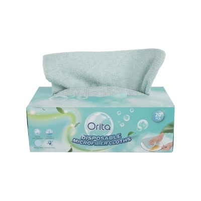 ORITA Disposable Microfiber Cloths (Antibacterial, Super Absorbent, and Soft & Skin-Friendly) 20s