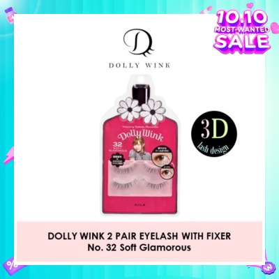 DOLLY WINK Eyelash With Fixer 32 Soft Glamorous 2s