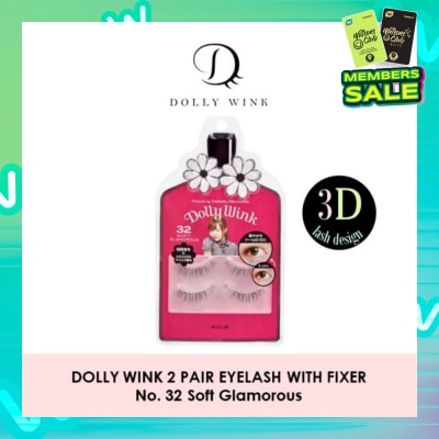 DOLLY WINK Eyelash With Fixer 32 Soft Glamorous 2s