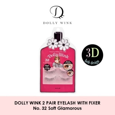 DOLLY WINK Eyelash With Fixer 32 Soft Glamorous 2s