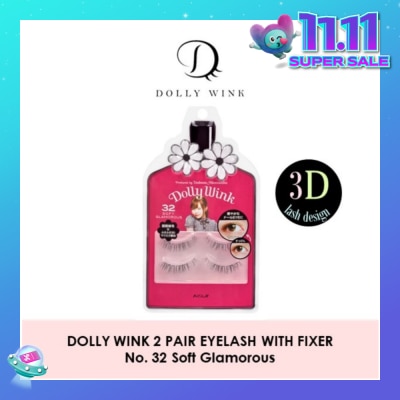 DOLLY WINK Eyelash With Fixer 32 Soft Glamorous 2s