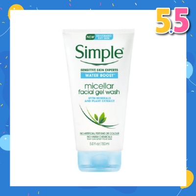 SIMPLE Water Boost Micellar Facial Gel Wash150ml