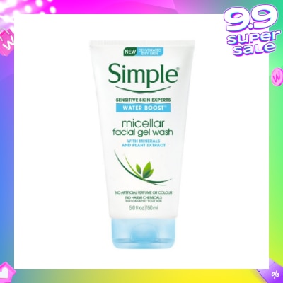 SIMPLE Water Boost Micellar Facial Gel Wash150ml