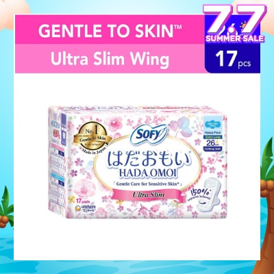 SOFY Hadaomoi Day Ultra Slim Wing 26cm 19 Pieces