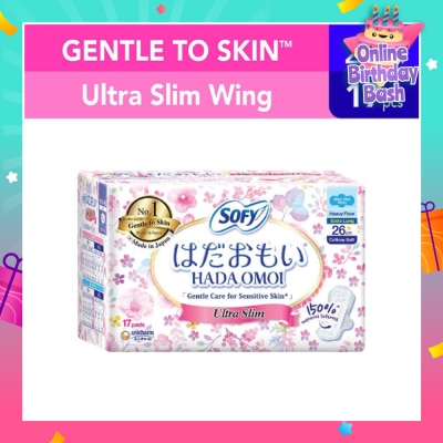 SOFY Hadaomoi Day Ultra Slim Wing 26cm 19 Pieces