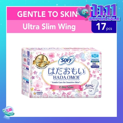 SOFY Hadaomoi Day Ultra Slim Wing 26cm 19 Pieces