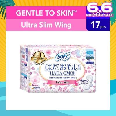 SOFY Hadaomoi Day Ultra Slim Wing 26cm 19 Pieces