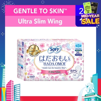 SOFY Hadaomoi Day Ultra Slim Wing 26cm 19 Pieces
