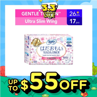 SOFY Hadaomoi Day Ultra Slim Wing 26cm 19 Pieces