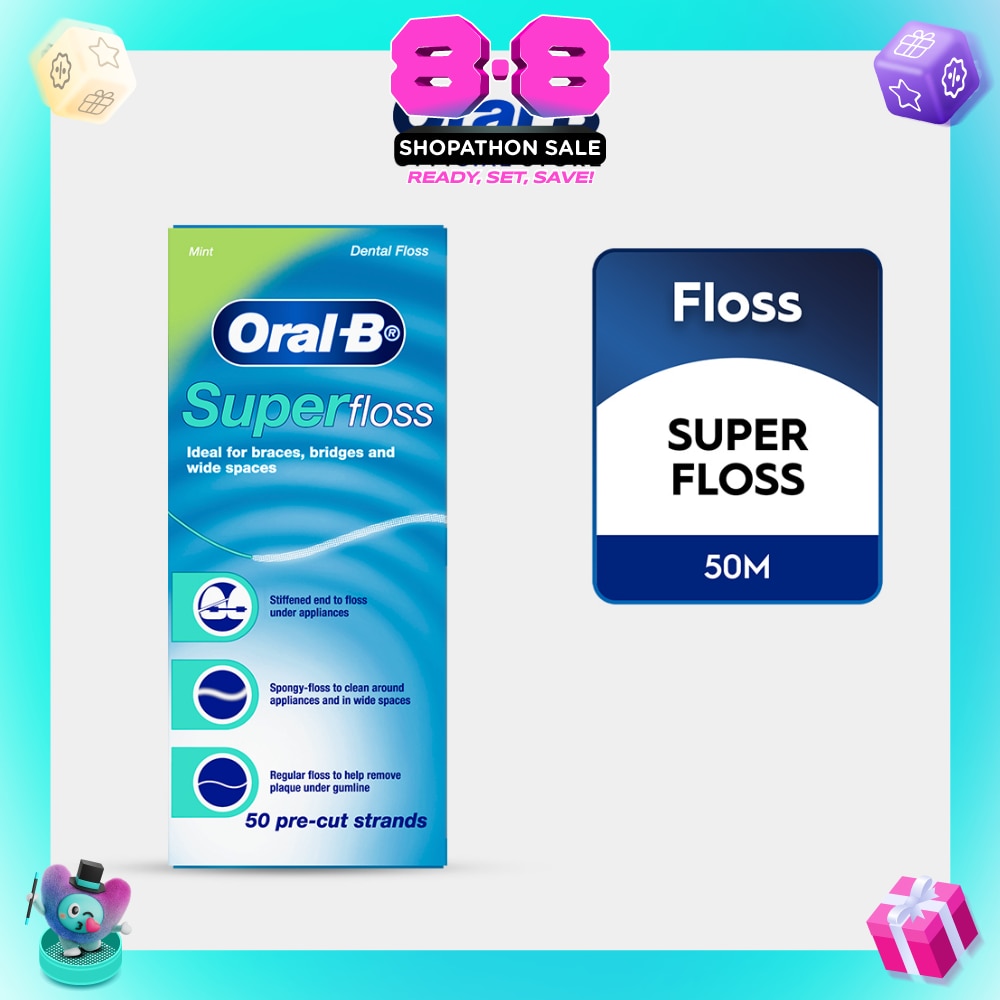 Superfloss Clean Dental Floss Mint 50m