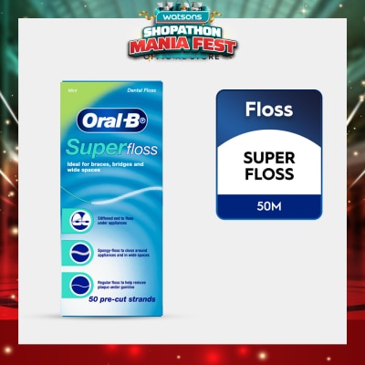 ORAL-B - Superfloss Clean Dental Floss Mint 50m
