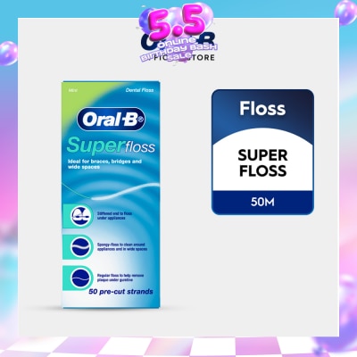 ORAL-B - Superfloss Clean Dental Floss Mint 50m