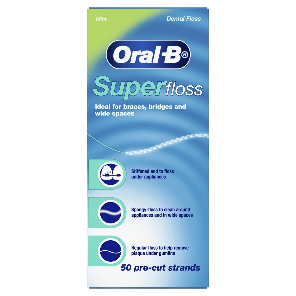 Superfloss Clean Dental Floss Mint 50m