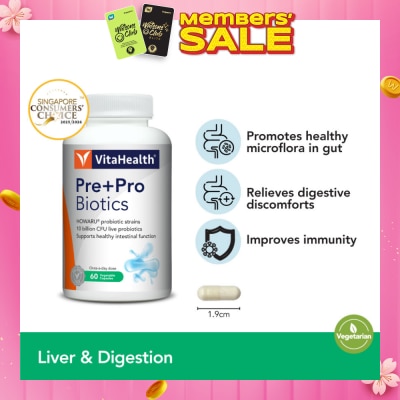 VITAHEALTH Pre+Pro Biotics Vegetable Capsule 60s