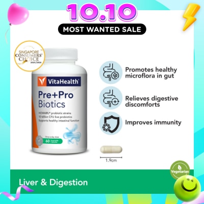 VITAHEALTH Pre+Pro Biotics Vegetable Capsule 60s image
