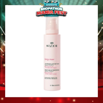 NUXE - Very Rose Creamy Cleansing Milk (Milk-in-Oil Cleanser with Rose Water to Strengthen Skin Barrier) 200ml