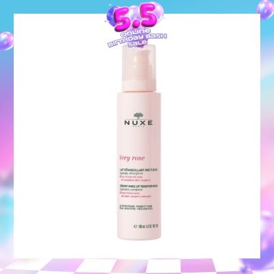 NUXE - Very Rose Creamy Cleansing Milk (Milk-in-Oil Cleanser with Rose Water to Strengthen Skin Barrier) 200ml